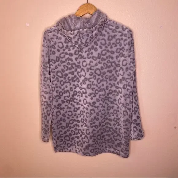 Philosophy Gray Leopard Print Hoodie Medium - Picture 3 of 10